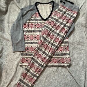 Burt's Bees Baby Red and Gray Aztec Pajama Set